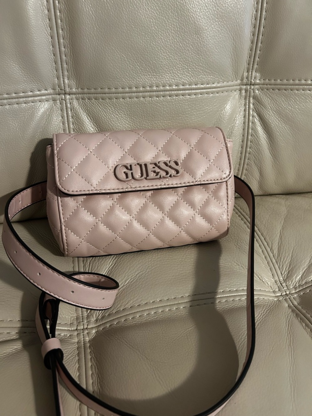 GUESS Elliana Convertible Mini Crossbody in Light Blush
